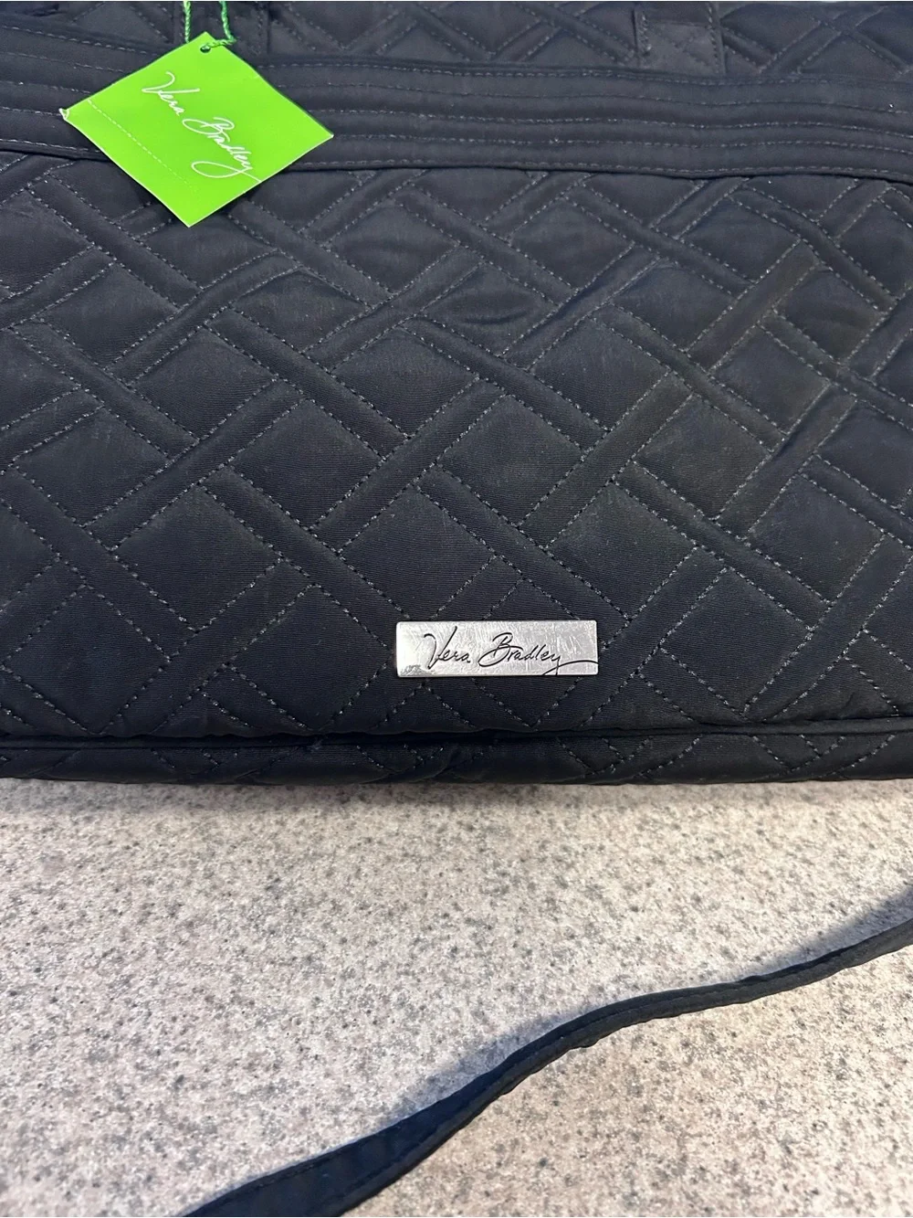 Vera Bradley Black Quilted Laptop Tote